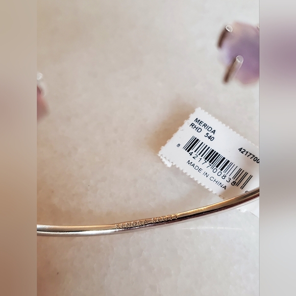 KENDRA SCOTT Merida Silver Pinch Cuff Bracelet in Amethyst Dichroic NWT - Picture 5 of 8